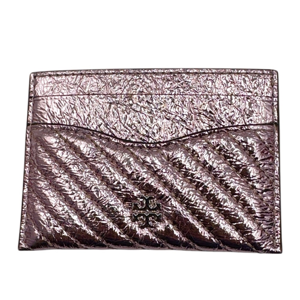Tory Burch Emerson Metallic Quilted Slim Card Case
